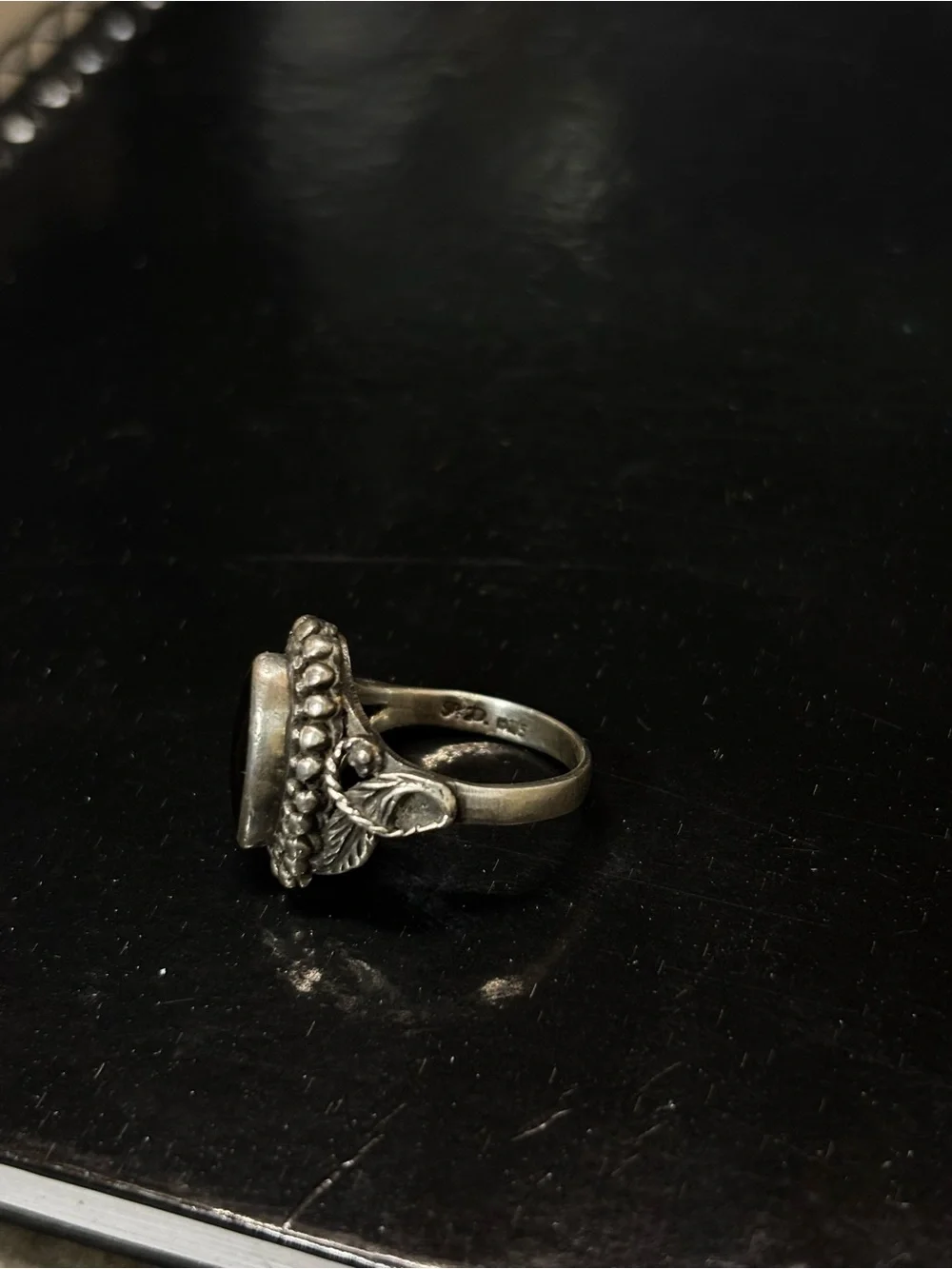 Vintage 925 Sterling Silver Marquise Black Onyx Ring - Elegant Women’s Statement